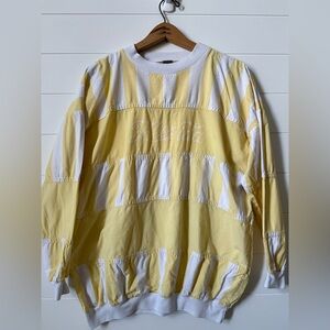 Vintage FLORIDA Triangl Swimwear Yellow and White Long Sleeve Tee